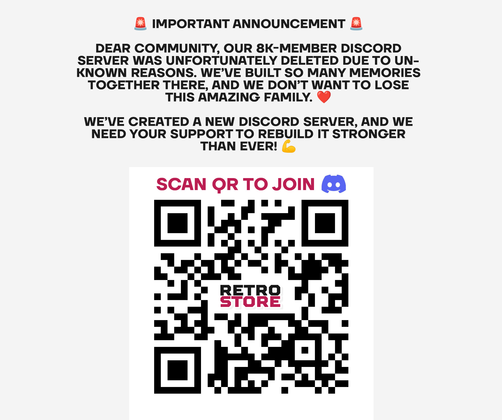RETRO - 🚨 Important Announcement 🚨 Dear community, our 8K-member ...