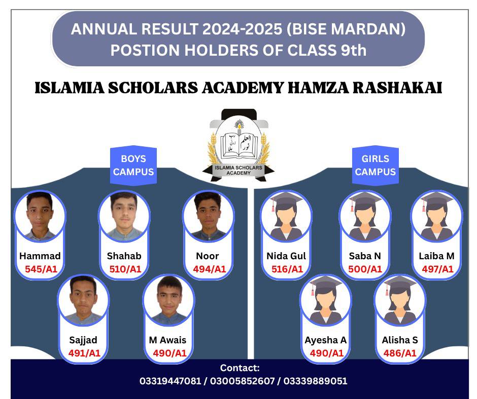 Islamia Scholars Academy Hamza Rashaka | Nowshera