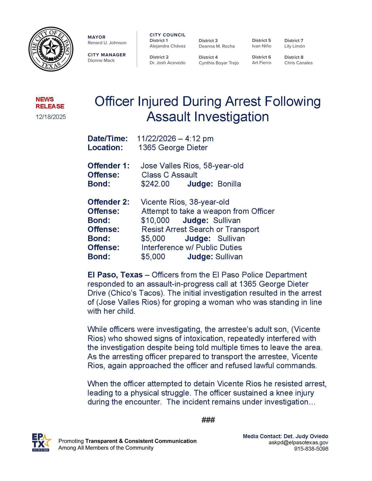 EL PASO POLICE DEPARTMENT... - EL PASO POLICE DEPARTMENT