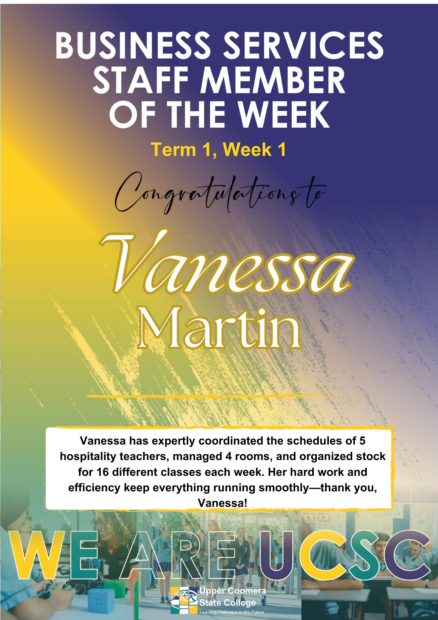 Upper - 🎉 Congratulations to Vanessa Martin – Our Staff Member of the ...