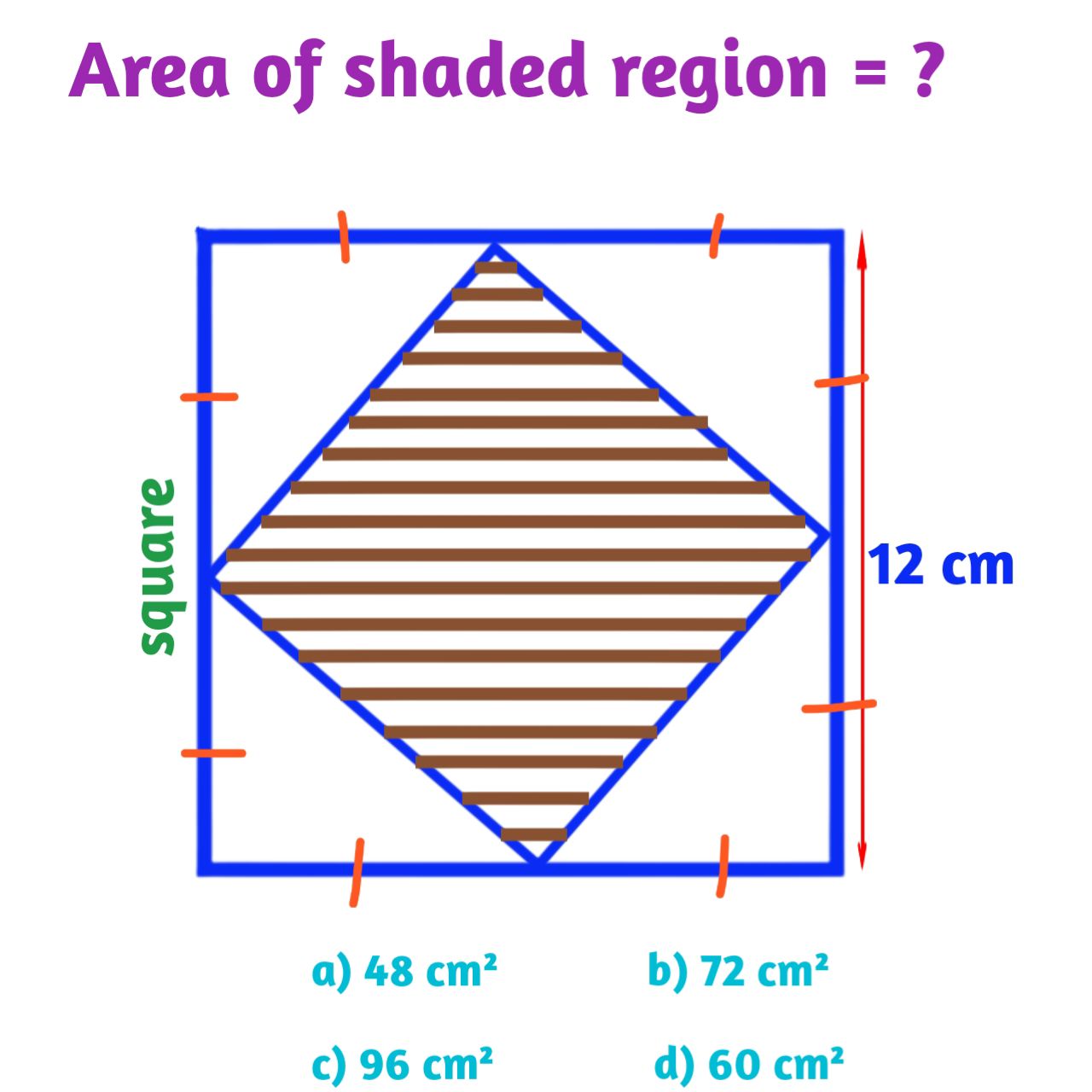 Math - A square with side length 12 cm is enclosed within another ...