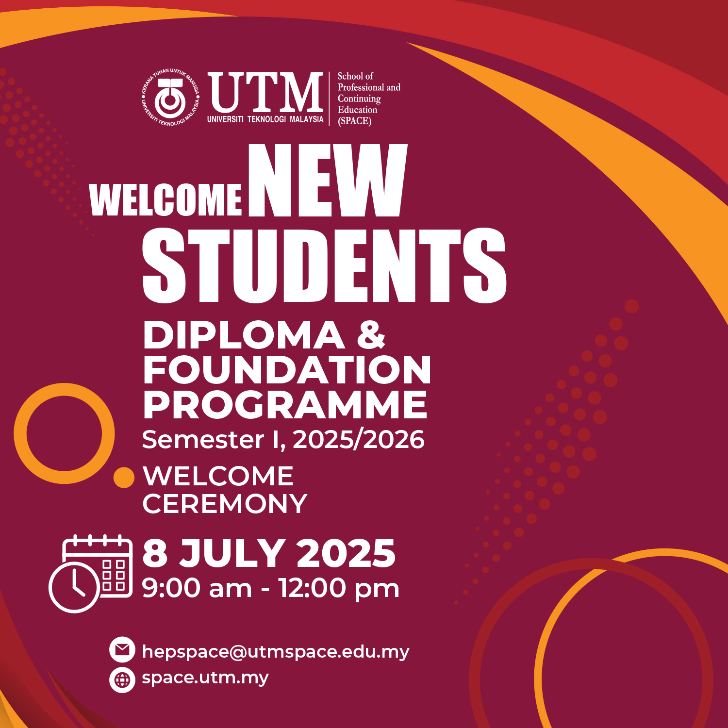 UTMSPACE - 🎓 WELCOME NEW STUDENTS! 🎉 We are excited to welcome all new ...