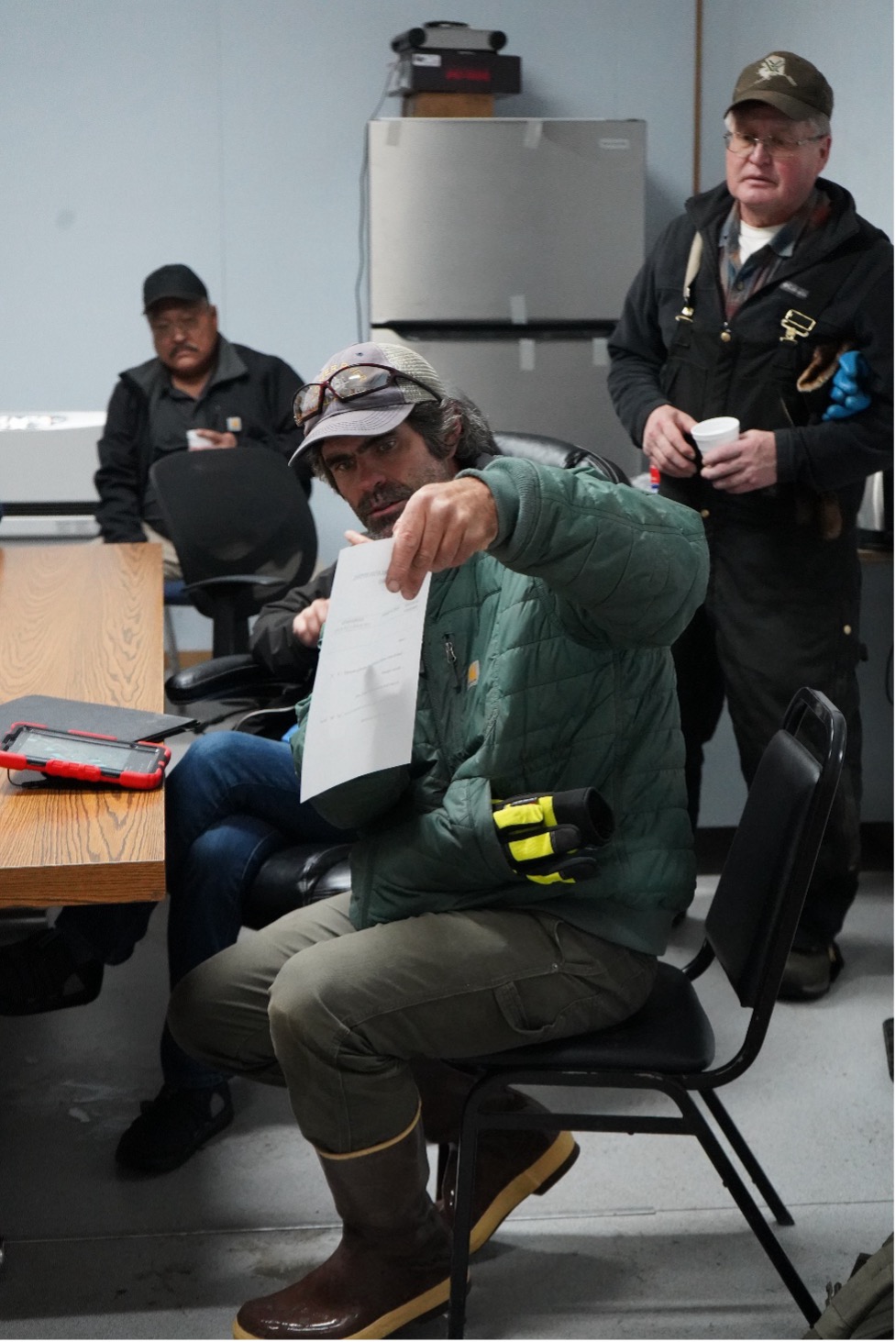 Alaska - Task Force Lead, Jon Cox, showing the form that is being used ...