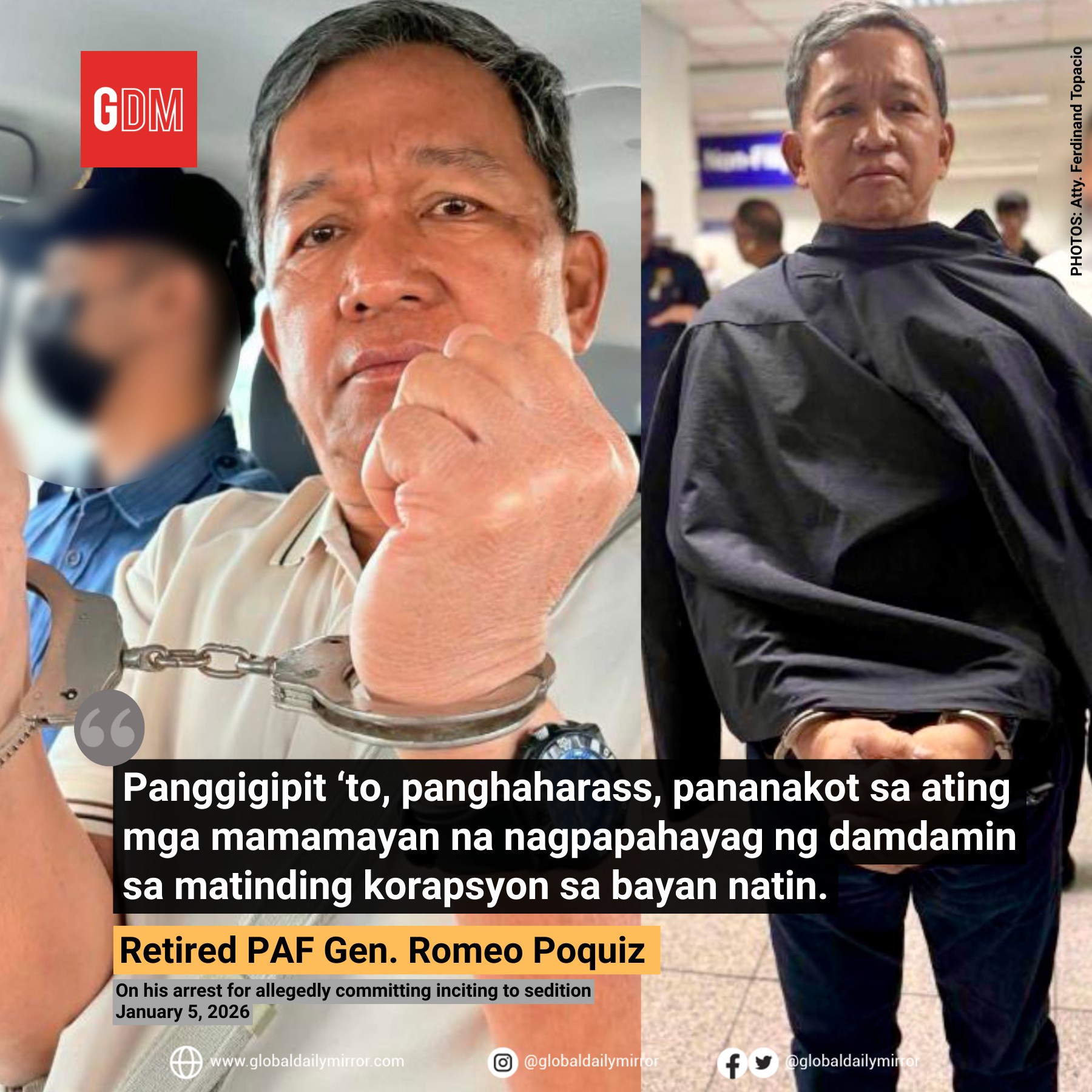 Global - “PANGGIGIPIT, PANGHAHARASS, PANANAKOT” Retired Philippine Air ...