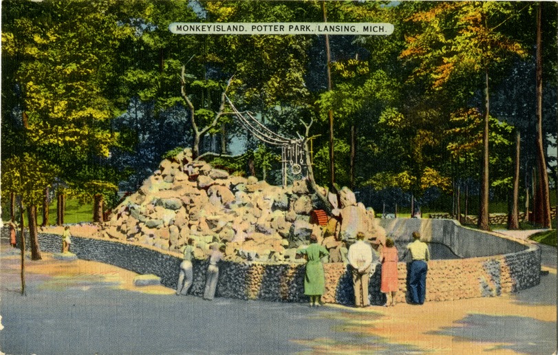 Michigan - Monkey Island at Potter Park Zoo in Lansing in the late ...