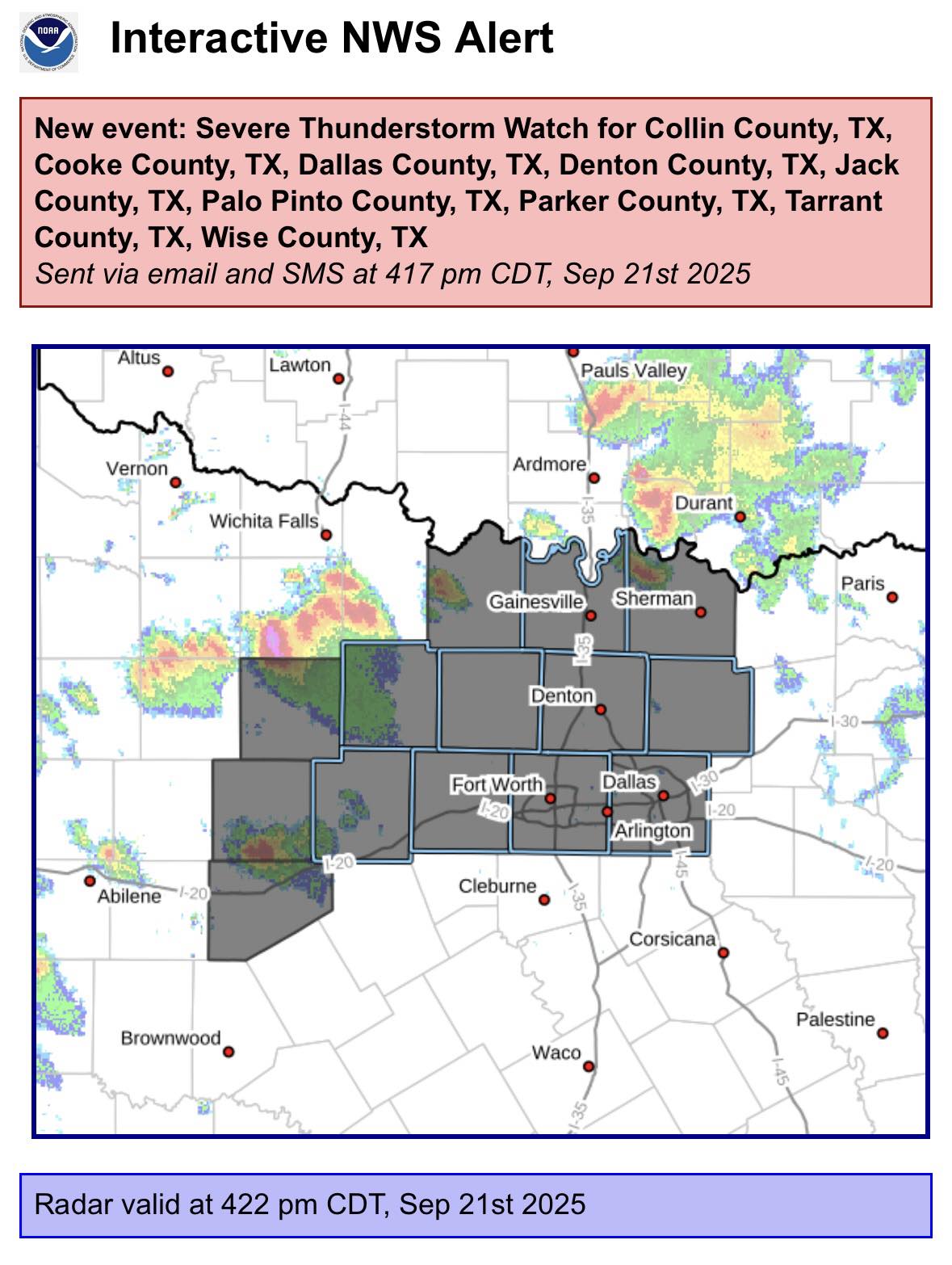 Meteorologist - Severe Thunderstorm Watch for the counties highlighted ...