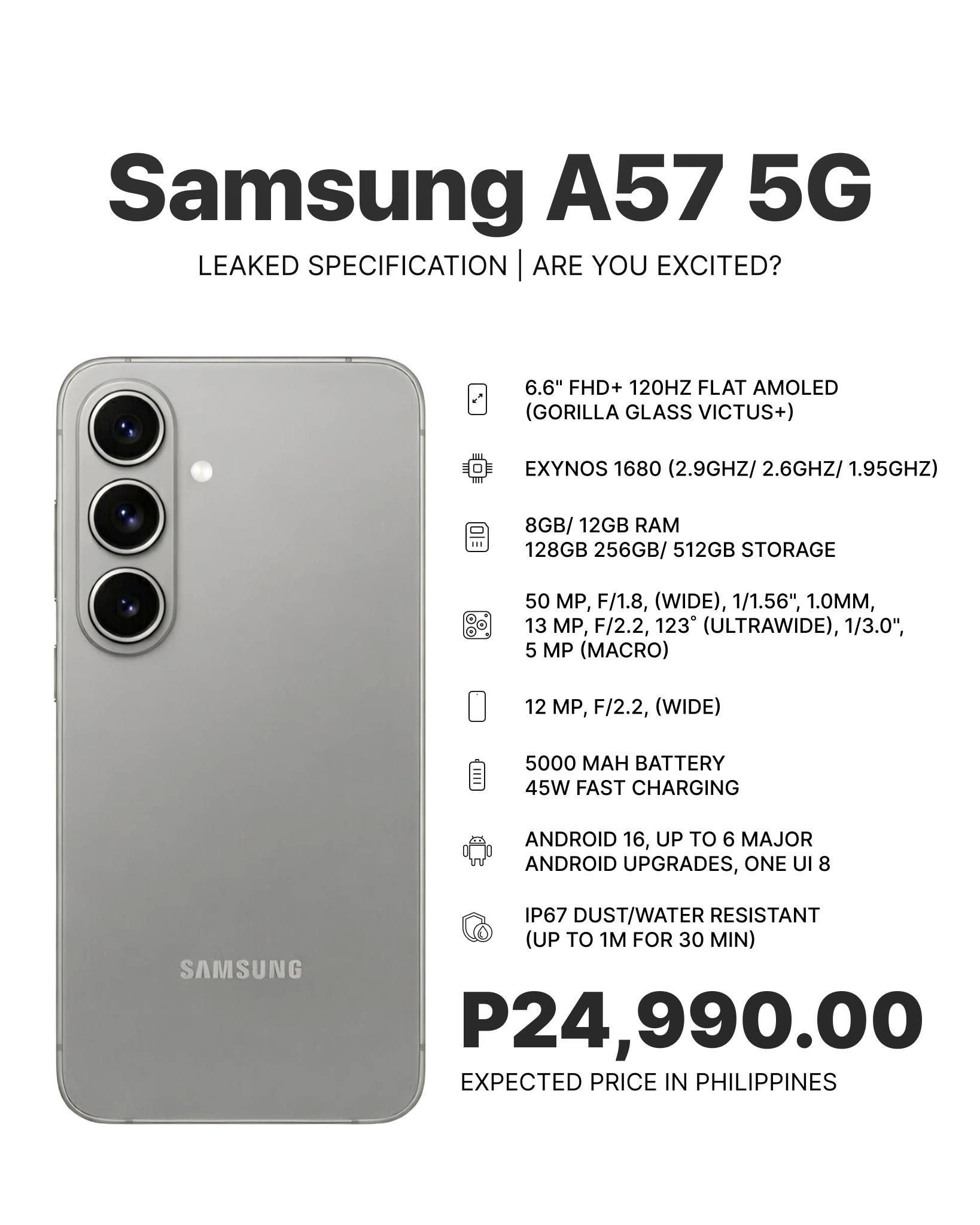 Samsung Galaxy A57 expected to bring price increases globally 