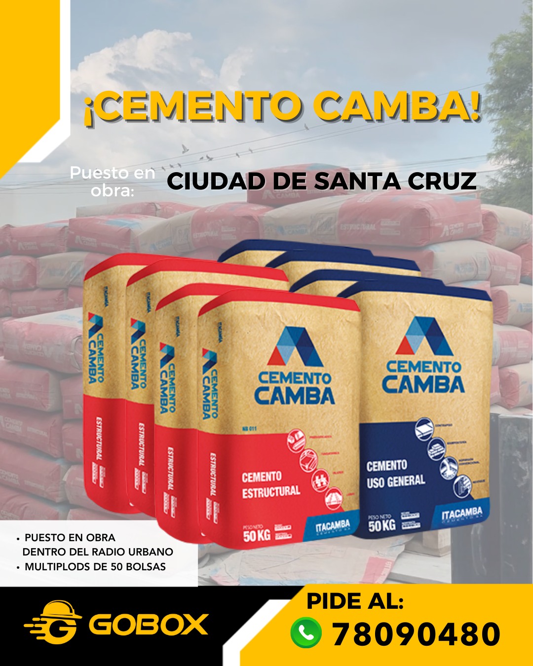 GO BOX - ¡Tu obra merece lo mejor! 🏗️⚡ En GOBOX, llevamos el Cemento ...
