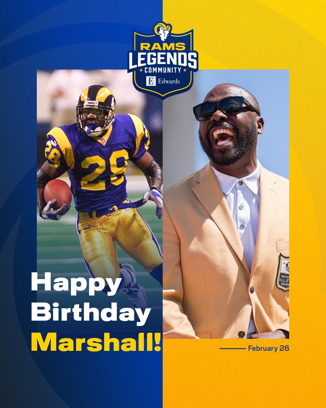 Happy birthday to HOFer + Super Bowl XXXIV Champ, Marshall Faulk!! 🥳