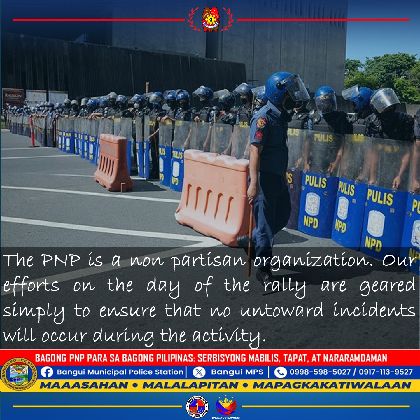 Bangui - The PNP is a non partisan organization. Our efforts on the day ...