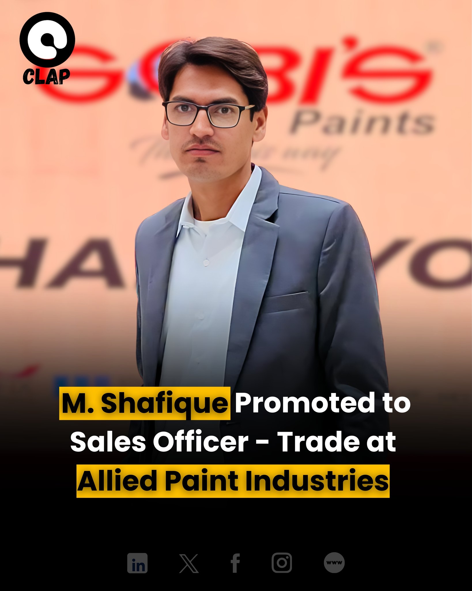 Clap - Shafiq Malik has been promoted to the role of Sales Officer ...