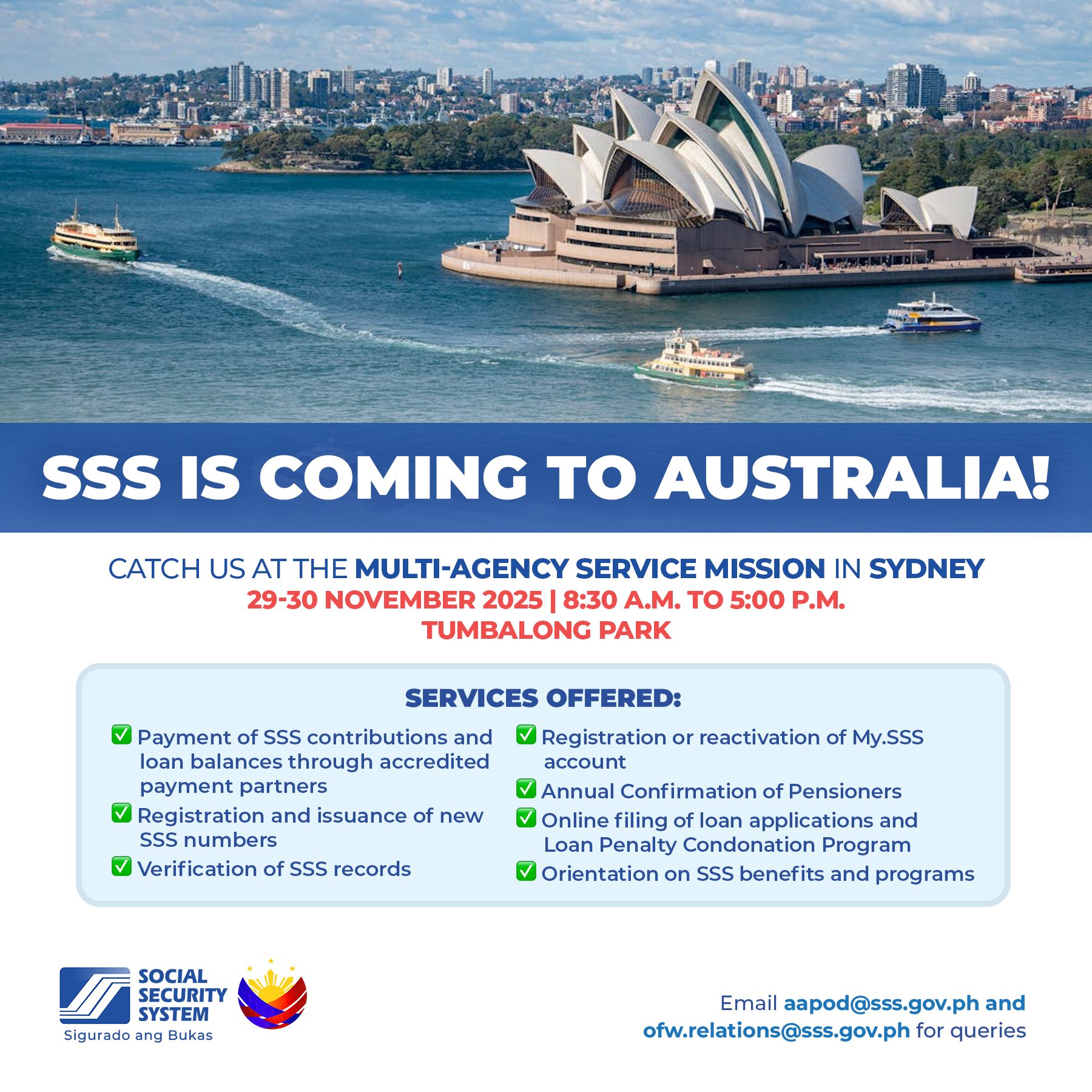Philippine - Hello Kababayans in Australia! SSS will be at the Multi ...