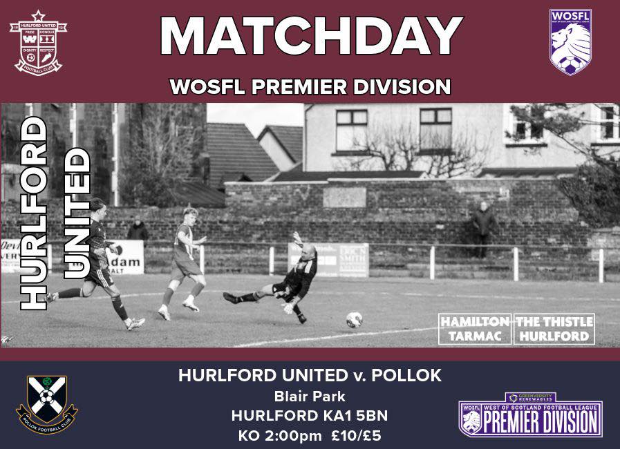 Hurlford - MATCH DAY 2️⃣2️⃣ 🆚Pollok Football Club 🏆WOSFL Premier ...