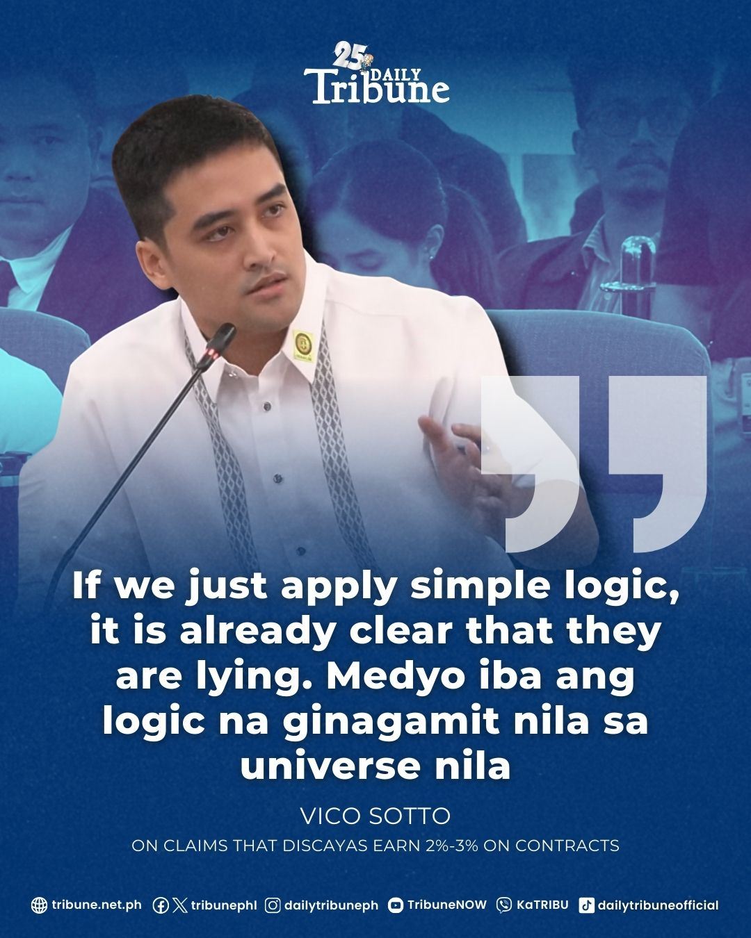 Daily - VICO SOTTO CALLS OUT DISCAYA CLAIMS Pasig City Mayor Vico Sotto ...