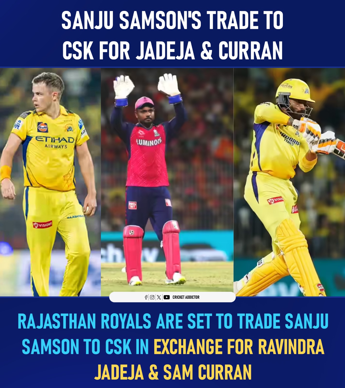 🚨 Sanju Samson to be traded for... - Cricket Addictor | Facebook