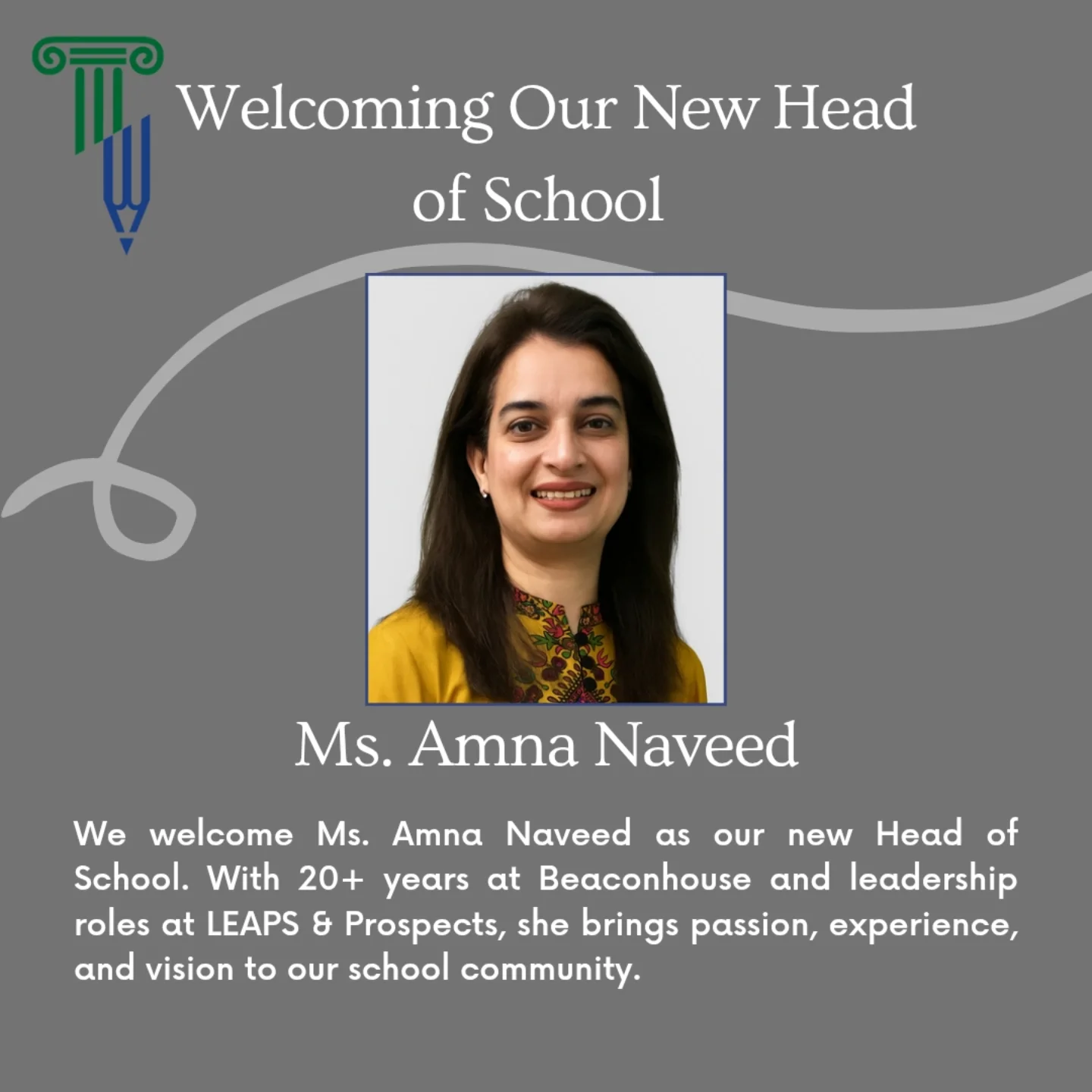 AIS- - 🌟 We are pleased to welcome Ms. Amna Naveed as our new Head of ...