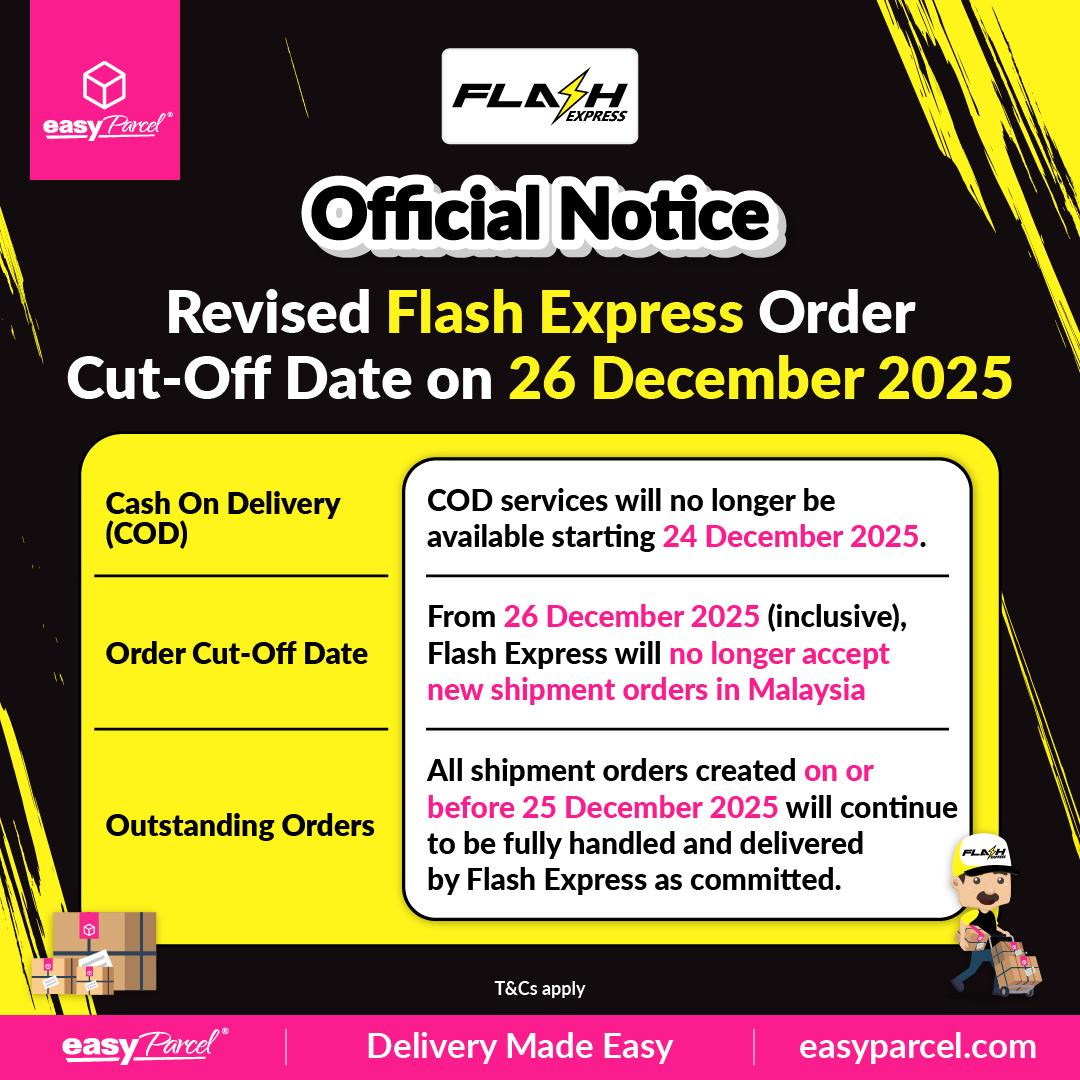 📢 Important Update: Revised Flash... - EasyParcel Malaysia | Facebook