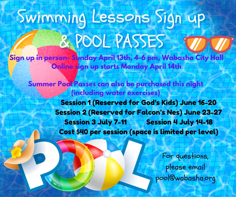 Swimming Lessons sign up will be in... - Wabasha City Pool | Facebook