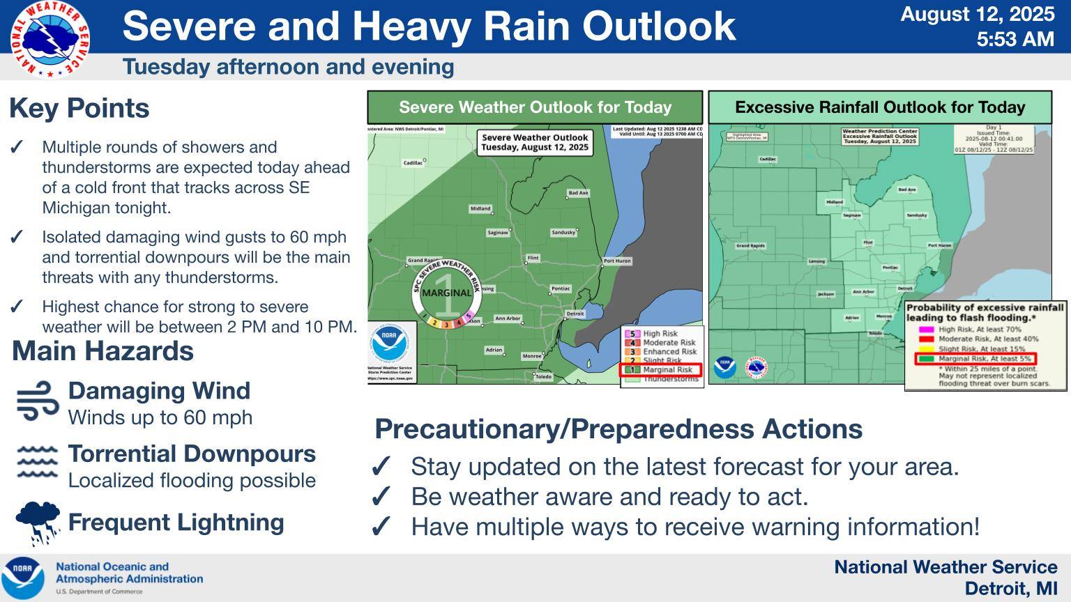US - There is a Marginal Risk of severe weather today. Though showers ...