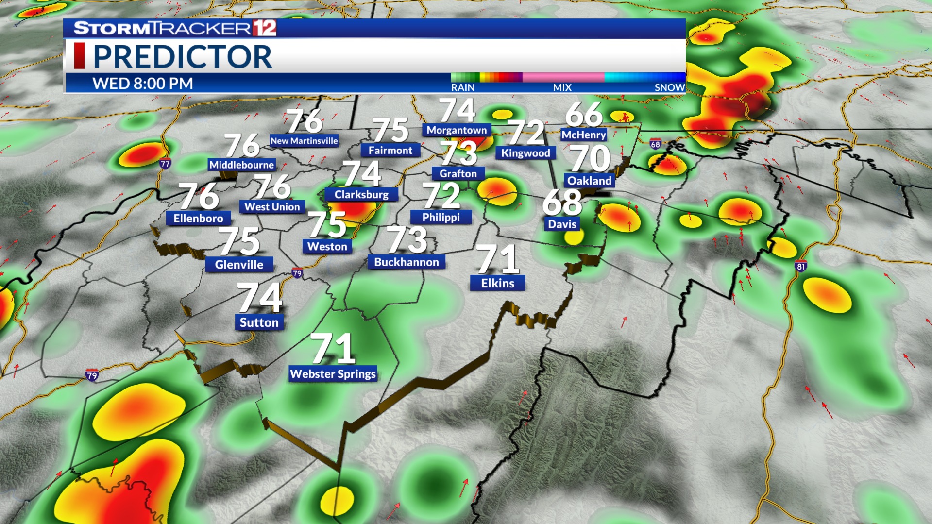 WBOY - Scattered showers and thunderstorms are likely this afternoon ...