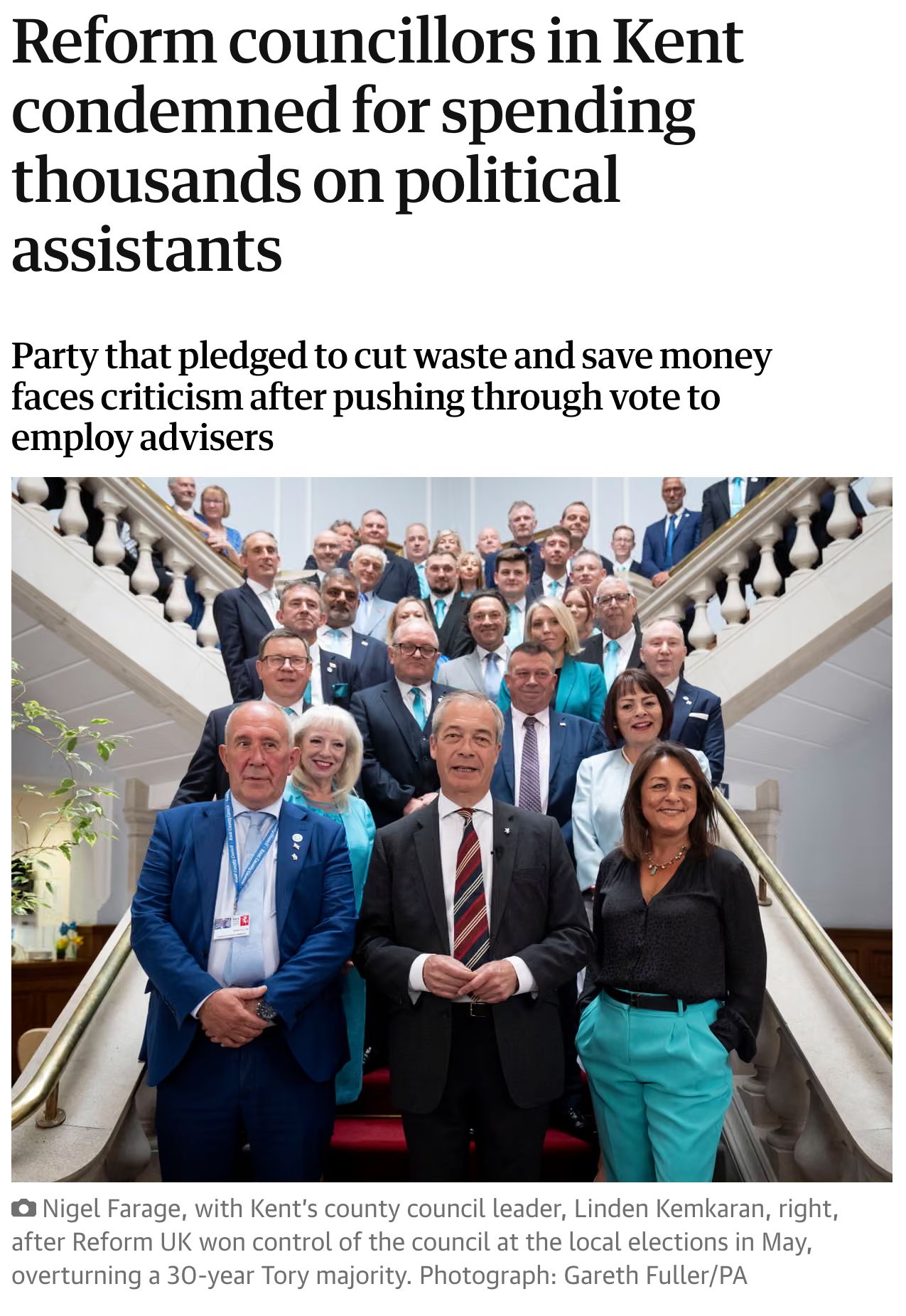 In - Reform UK’s “flagship” local authority, Kent county council, has ...