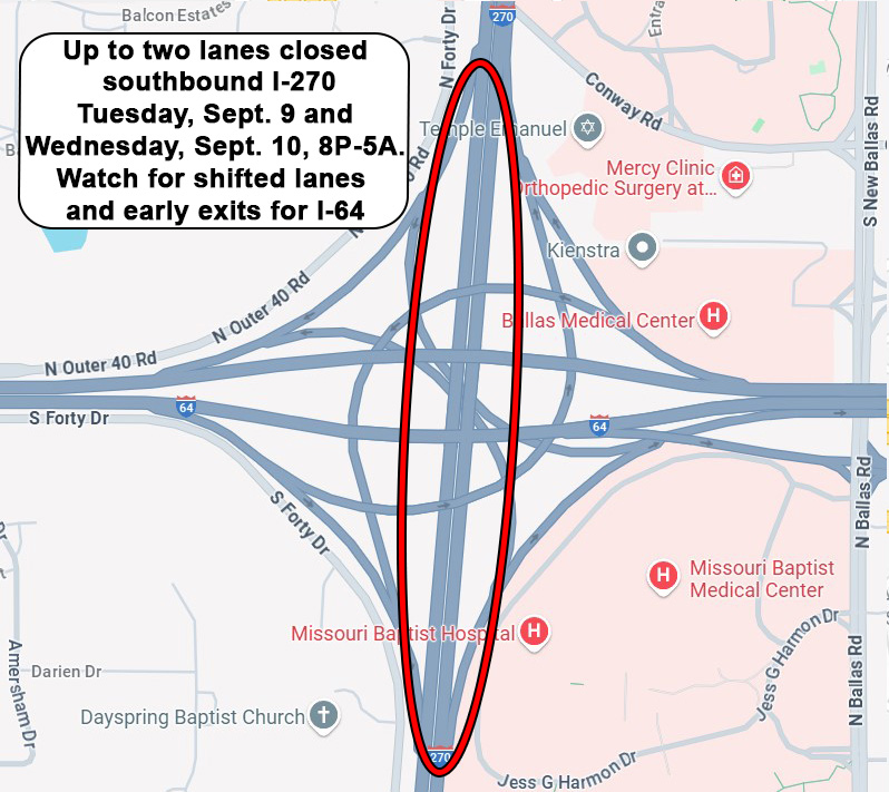 Overnight this week, crews will close up to three lanes northbound