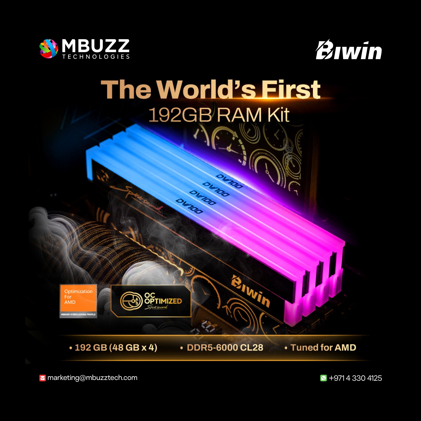 MBUZZ - 🔥 World’s First 192GB DDR5 RAM Kit by BIWIN Built for creators ...