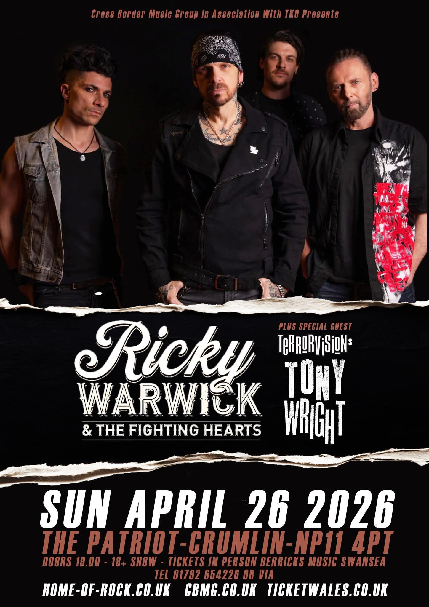 Ricky Warwick & The Fighting Hearts w/ Tony Wright