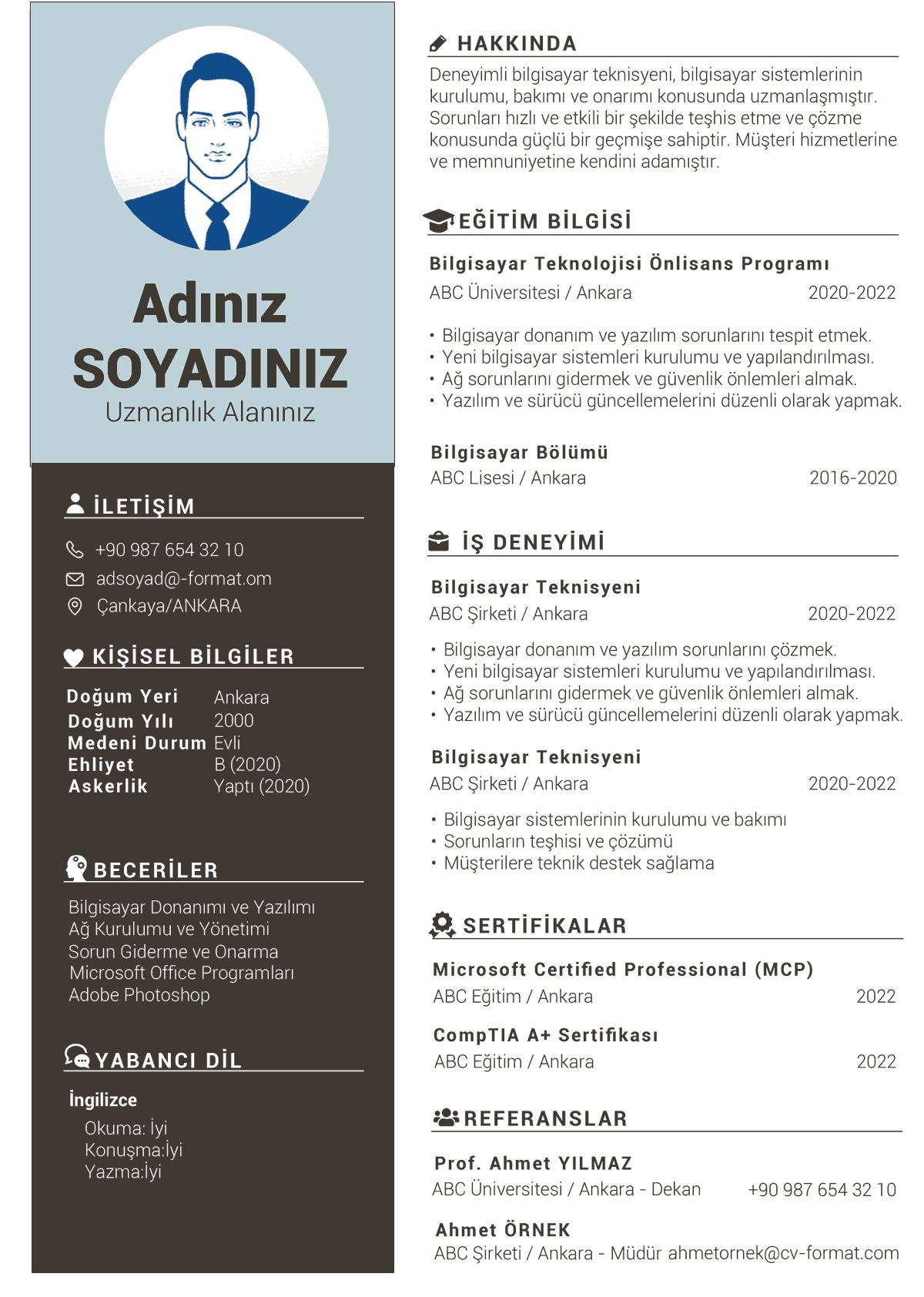 CV - Photoshop CV PSD https://www.cv-format.com/photoshop-cv-ornegi ...