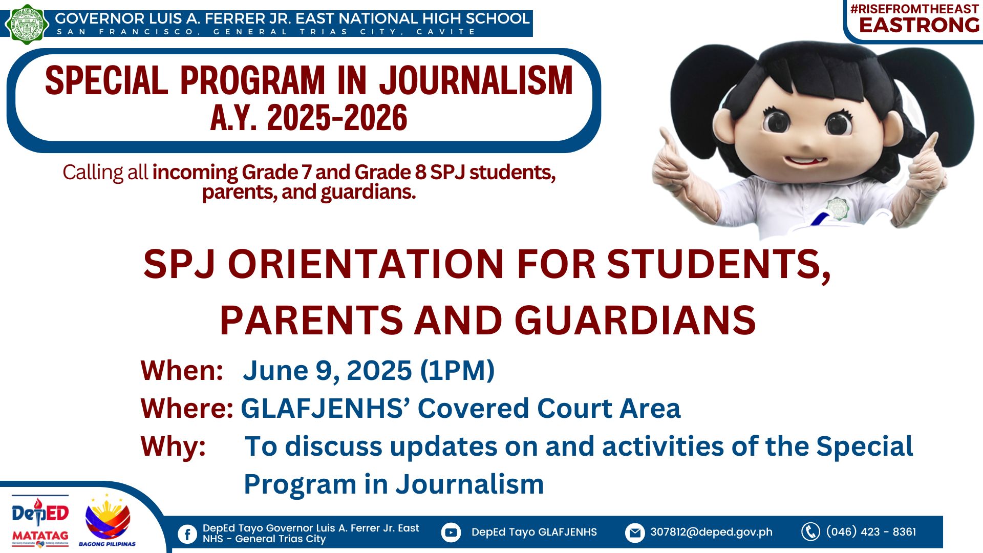 ATTENTION: SPJ Orientation for Grade 7 and Grade 8 Class Students ...