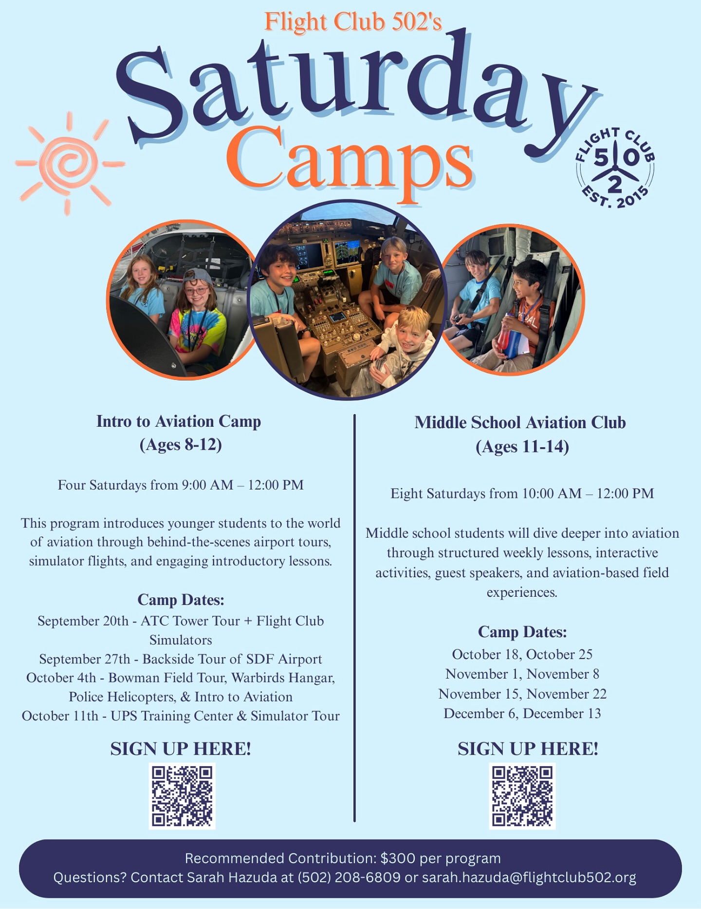 Flight - SATURDAY CAMPS ARE HERE🌟 ️ Flight Club 502 is thrilled to ...