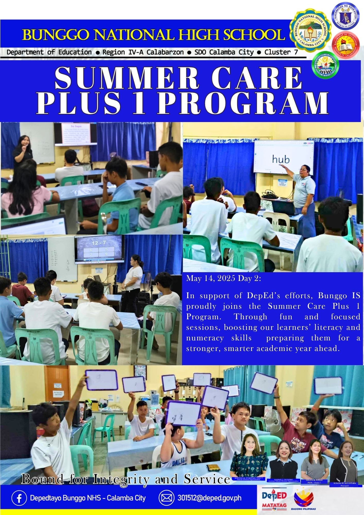 Depedtayo - Bunggo Integrated School May 14, 2025 SUMMER CARE PLUS 1 ...