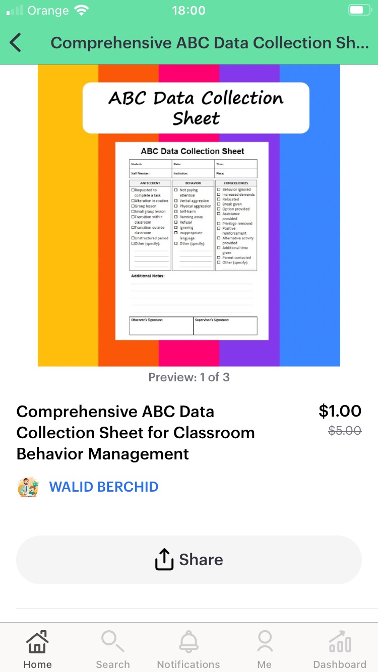 Special Education Community | Comprehensive ABC Data Collection Sheet ...