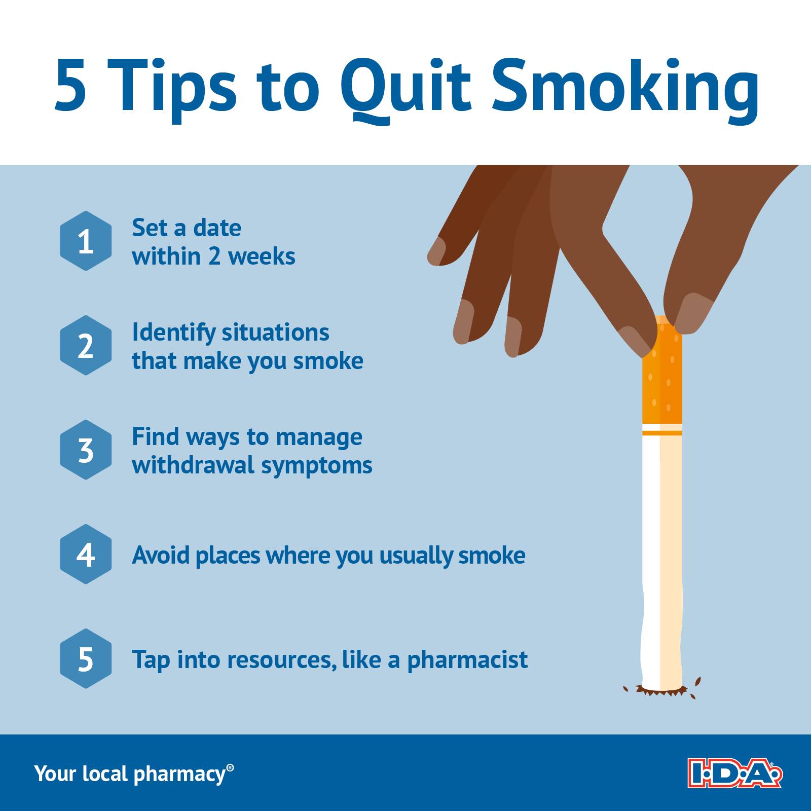 Thinking of quitting? The benefits to your heart, lungs, and overall health  start as soon as you take that first step. Your local I.D.A.® pharmacist is  here to help you succeed💪 Find