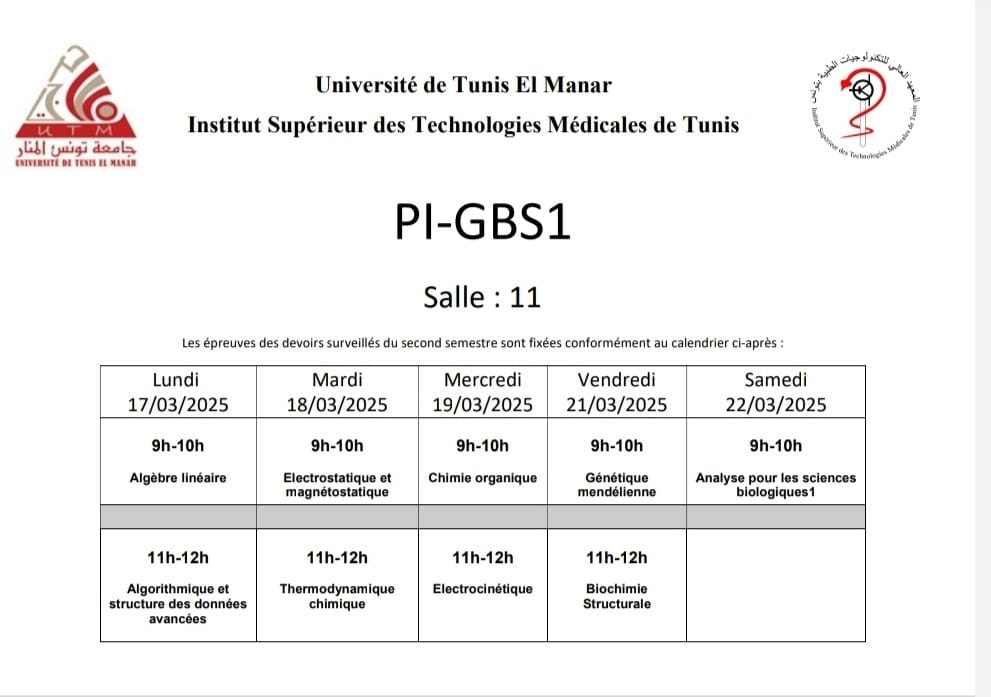 Institut Supérieur des Technologies Médicales de Tunis | Tunis