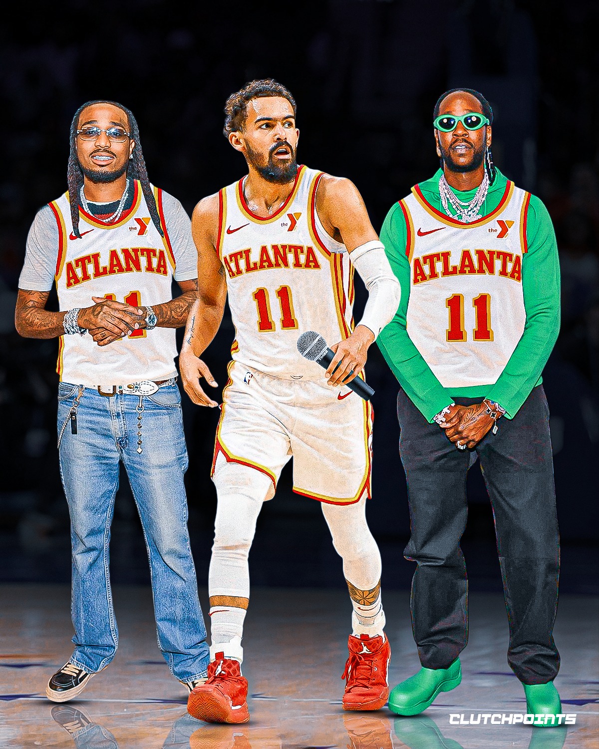 Trae Young, Quavo, and 2 Chainz, not exactly the trio anyone had