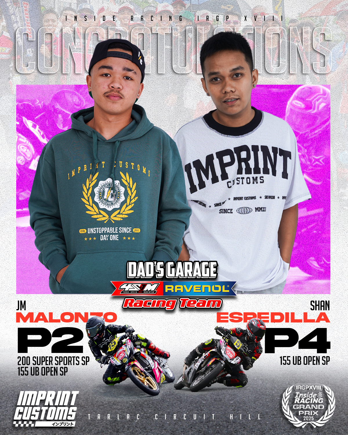 Imprint - Big shoutout to Jm Malonzo and Shan Espedilla of Dad's Garage ...