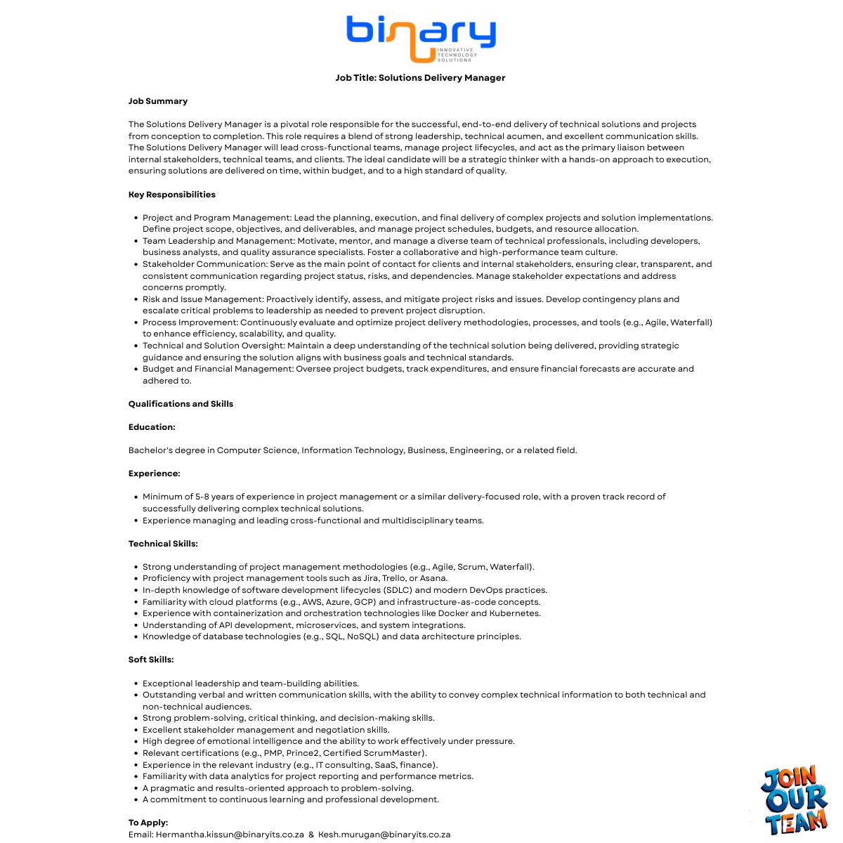 Binary Innovative Technology Solutions | Johannesburg
