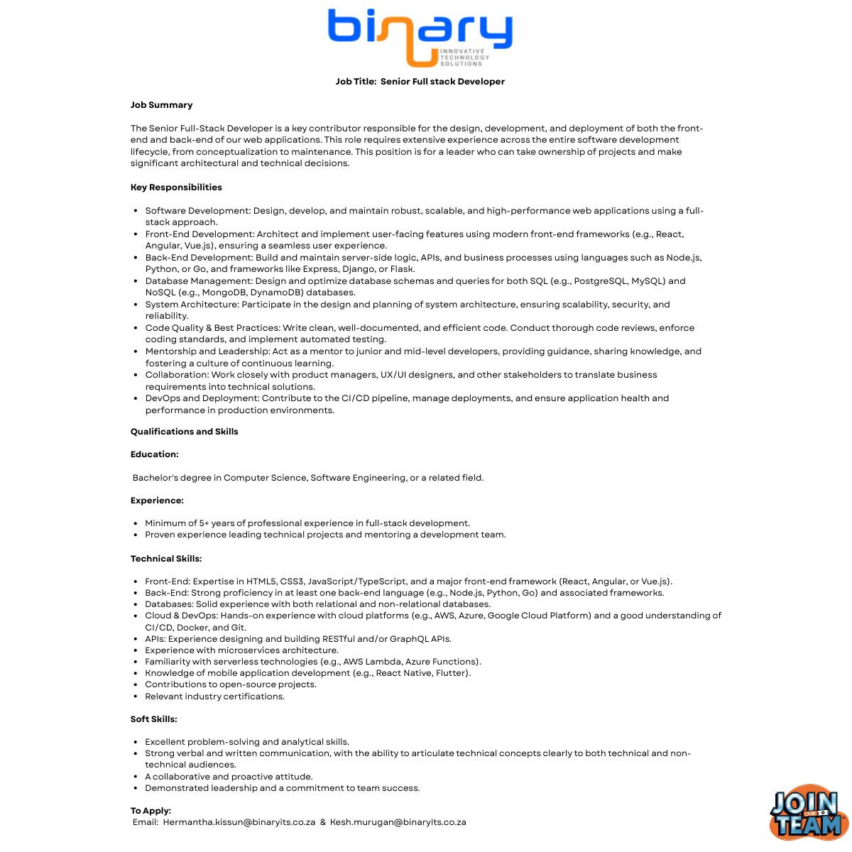 Binary Innovative Technology Solutions | Johannesburg