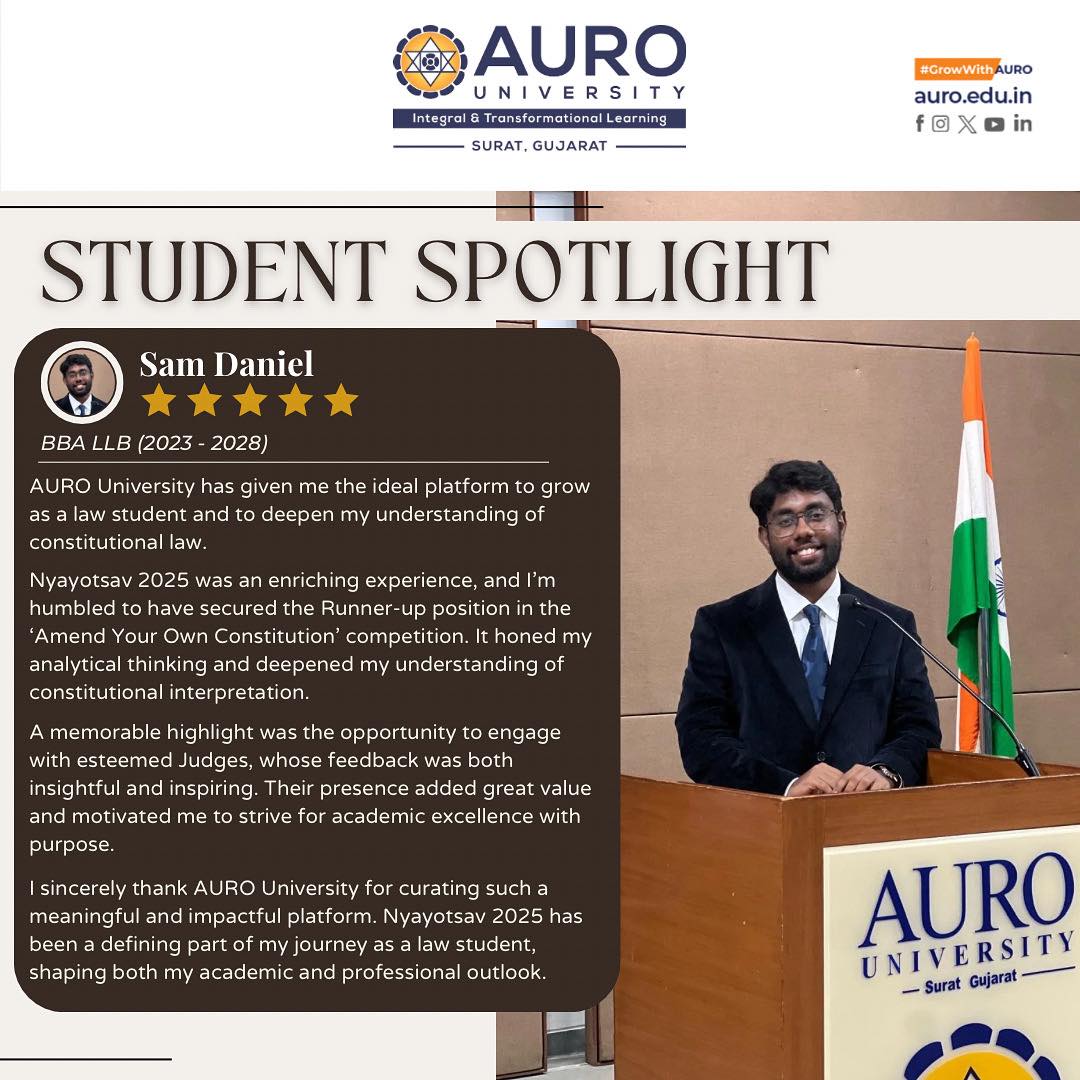 AURO - 🌟 Student Spotlight | Sam Daniel 🌟 Proud to celebrate our ...