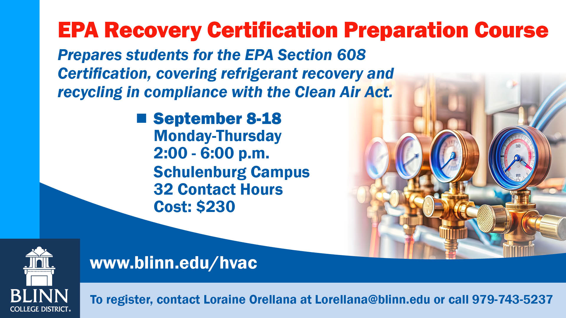 Blinn - ️ Ready to level up your HVAC career? #BlinnSchulenburg’s EPA ...