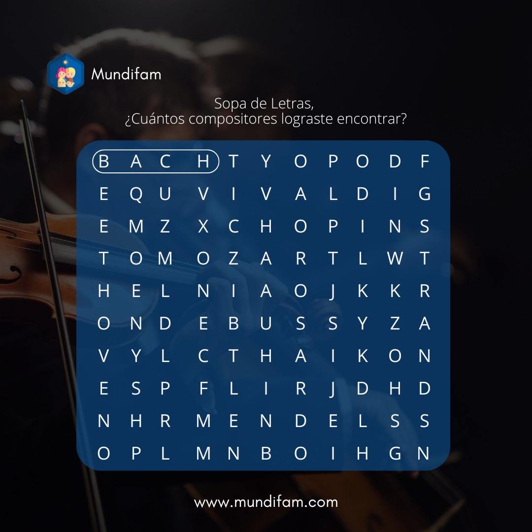 MundiFam - 🎼🔎 ¡Desafía tu mente con esta sopa de letras musical! 🔎🎼 La ...
