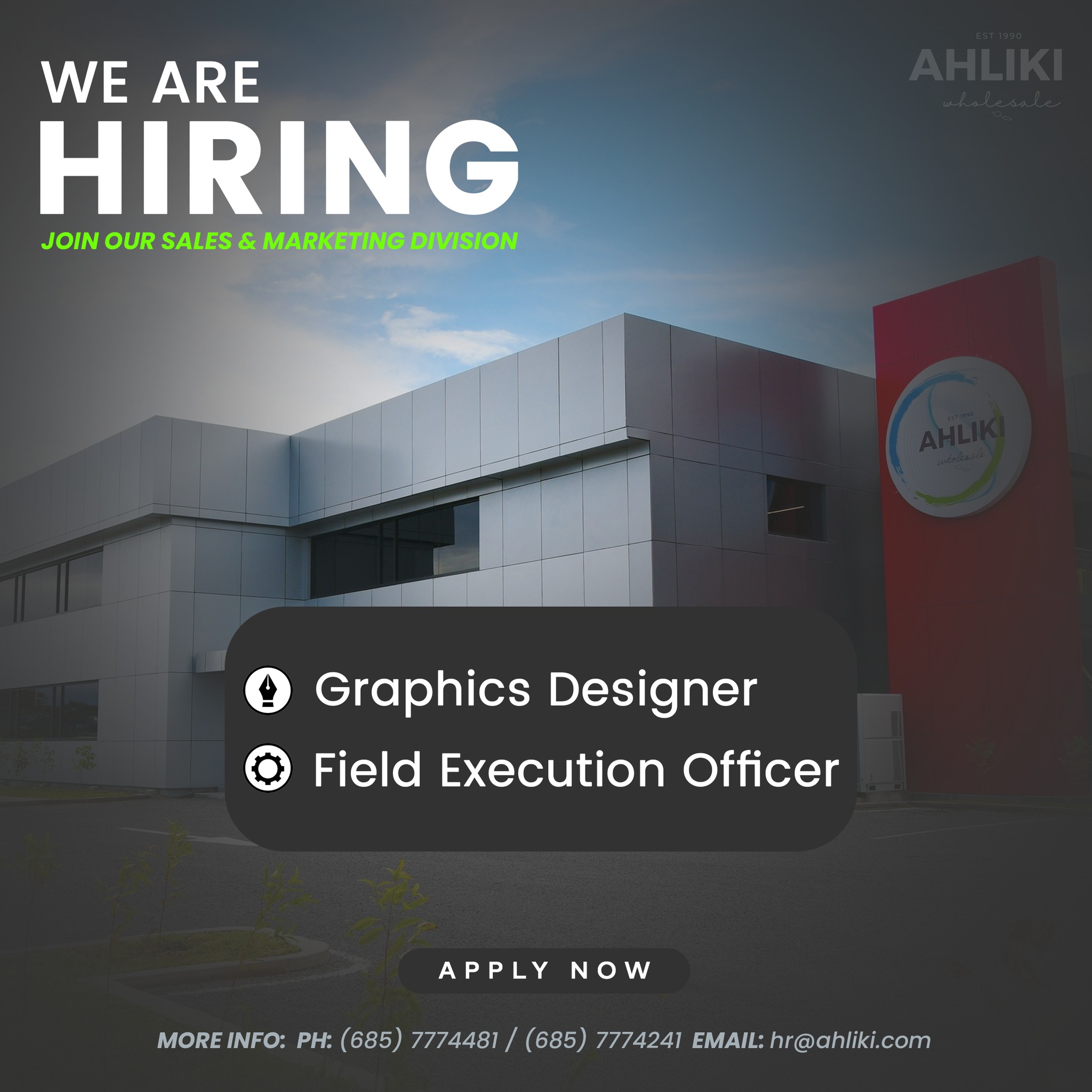 Ah - 🌟 WE ARE HIRING 🌟 Join our Sales & Marketing Division at Ah Liki ...