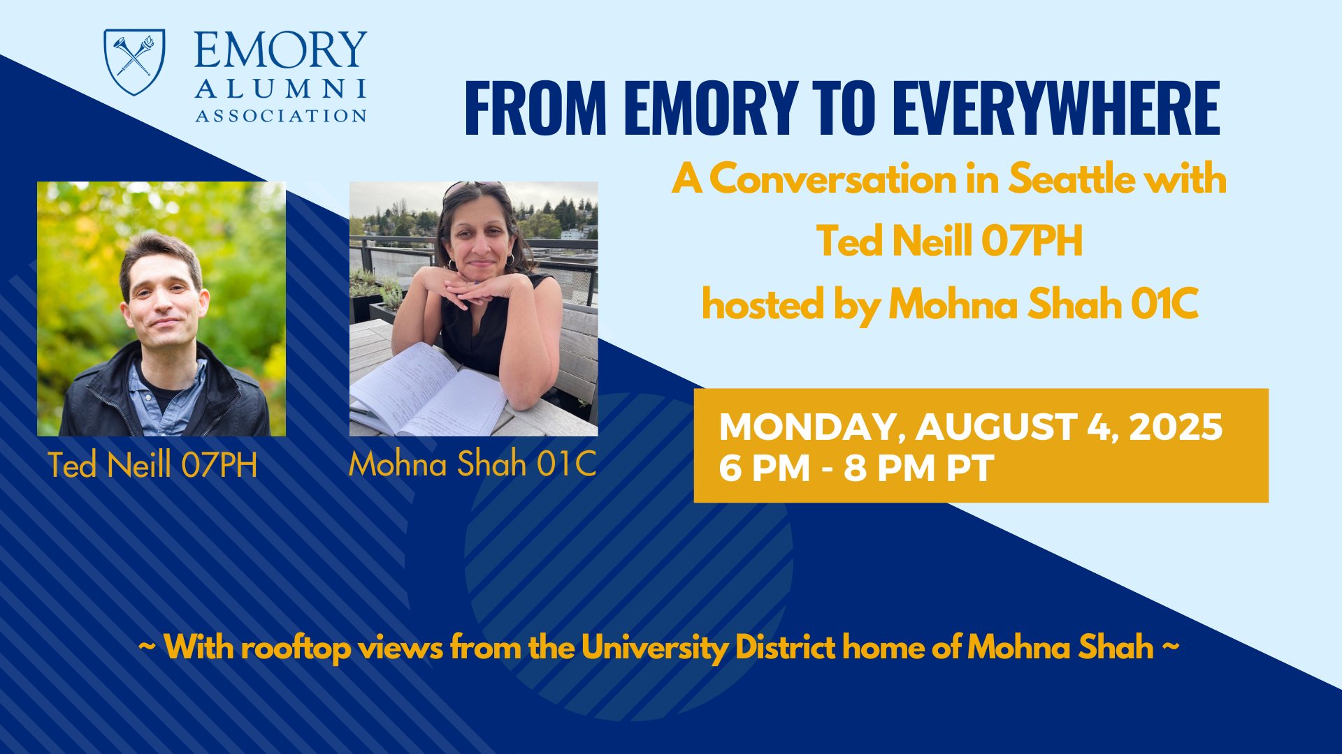 Seattle Alumni -- Join Mohna Shah 01C and author Ted Neill 07PH as they ...