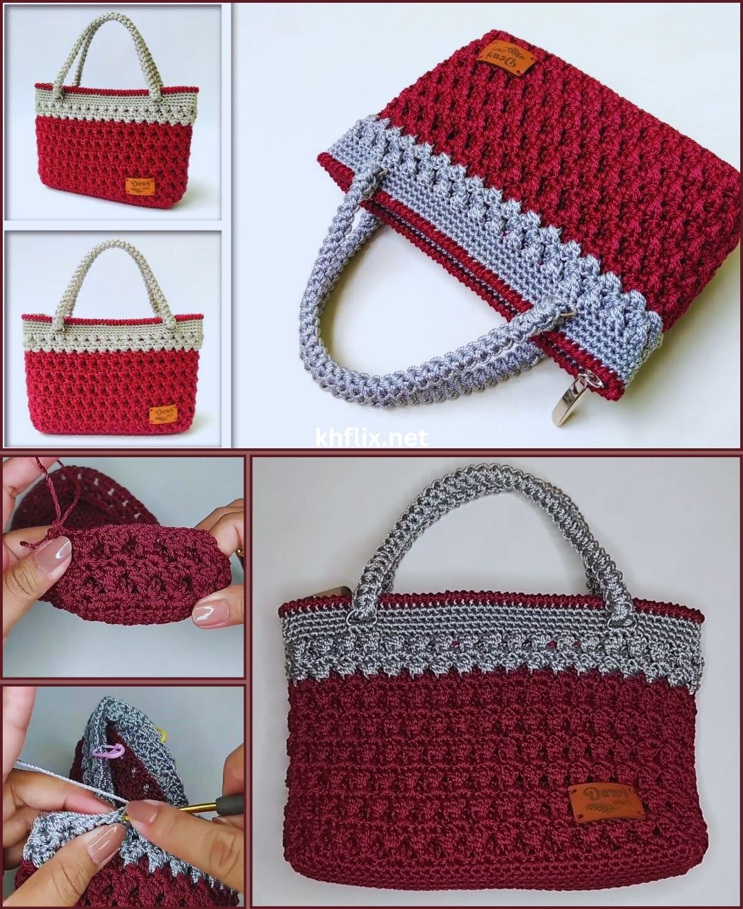 Awesome - 🧶 How to Crochet a Two-Tone Textured Handbag (Step-by-Step ...