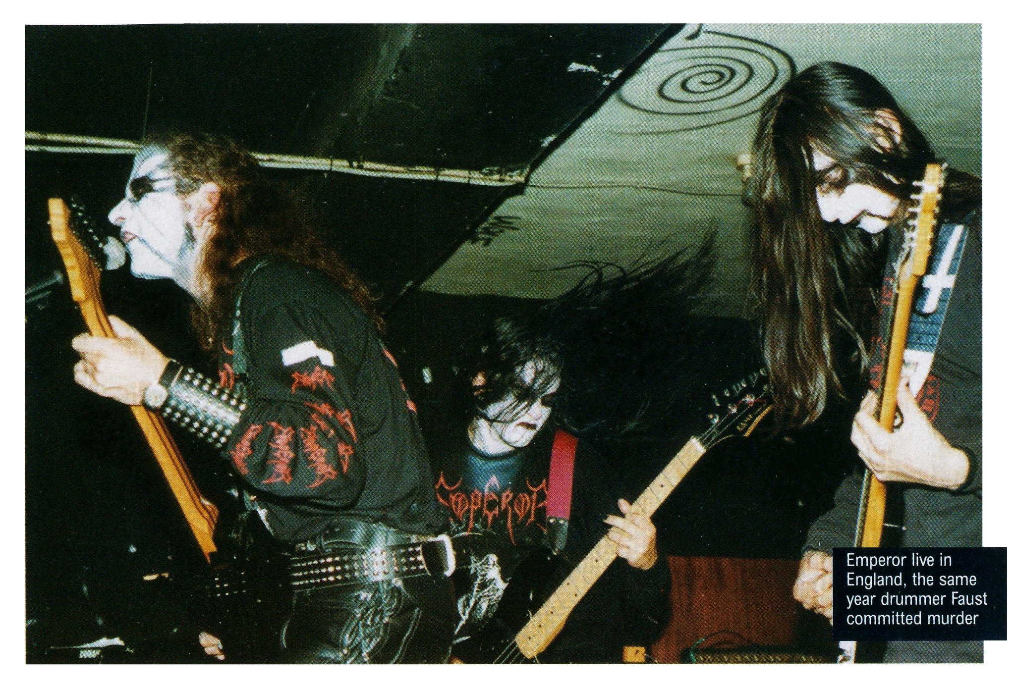 Black - Here's that classic pic of EMPEROR on stage in the UK from back ...