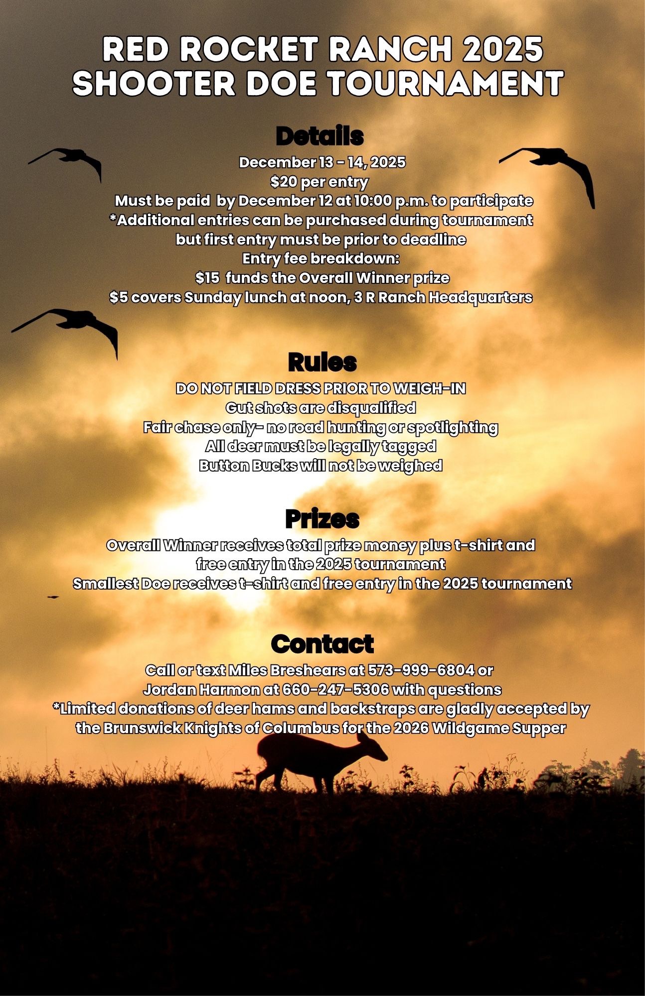 3rd Annual Red Rocket Ranch Shooter Doe Tournament
