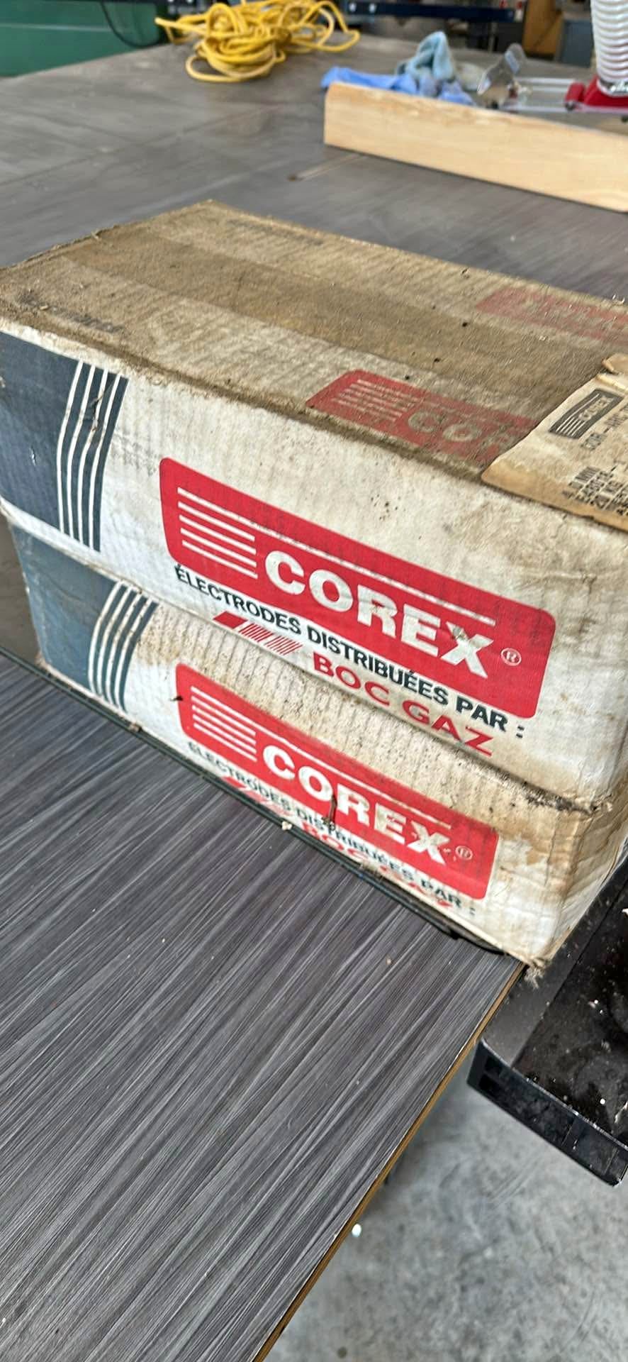 Corex welding rods. 5/32” of E7018 rods. 44 lbs each box ...