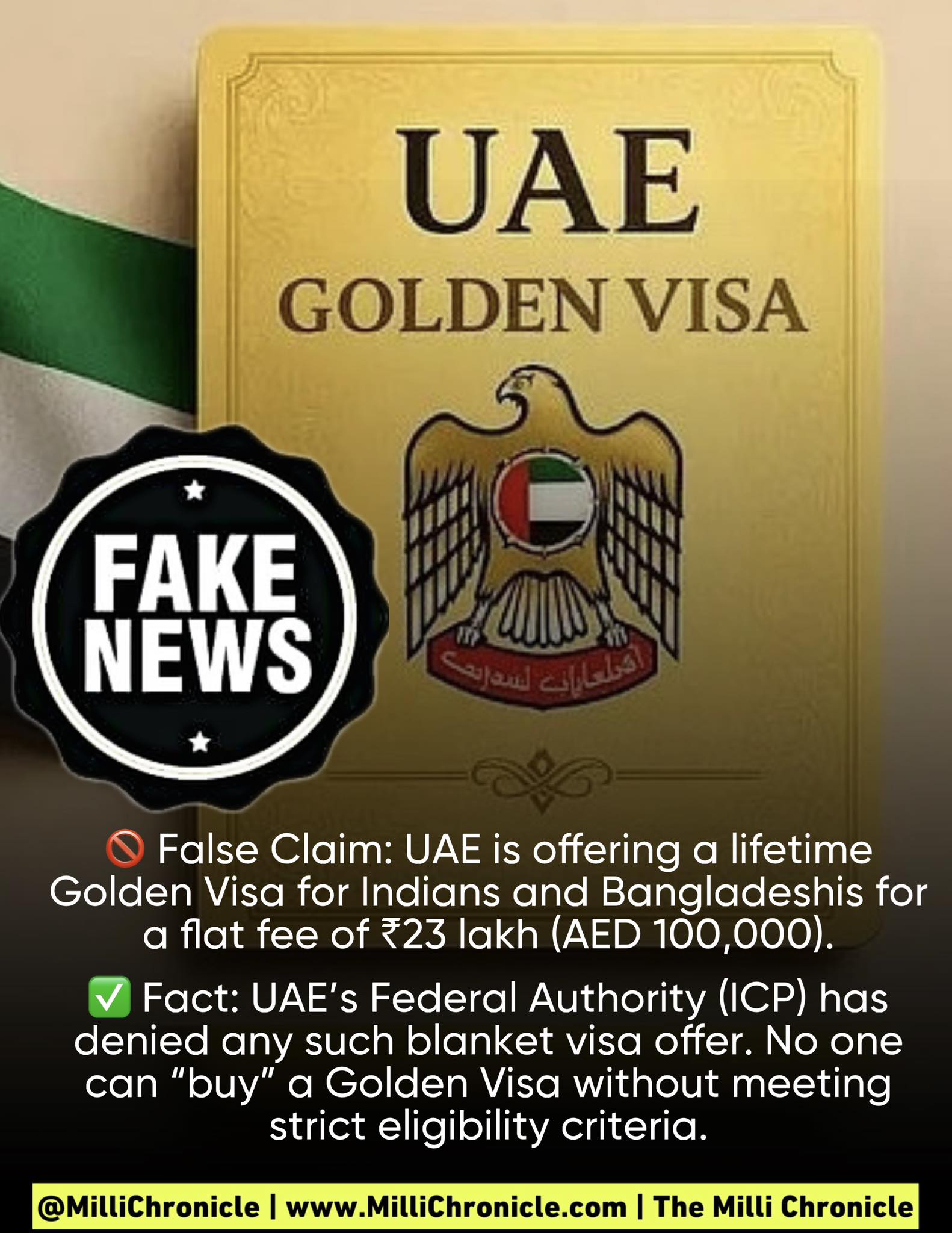 The Milli - 🔍 FACT CHECK: UAE’s “Lifetime Visa for ₹23 Lakh ...