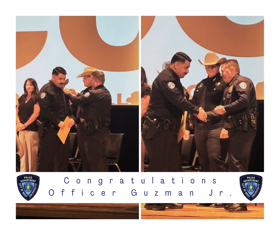 West - WUPD celebrated Officer Guzman Jr.’s graduation from the Houston ...